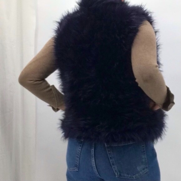 Ci Sono Retro 70’s Faux Fur Penny Lane Ombre Cozy Plush Vest Jacket - Picture 7 of 16